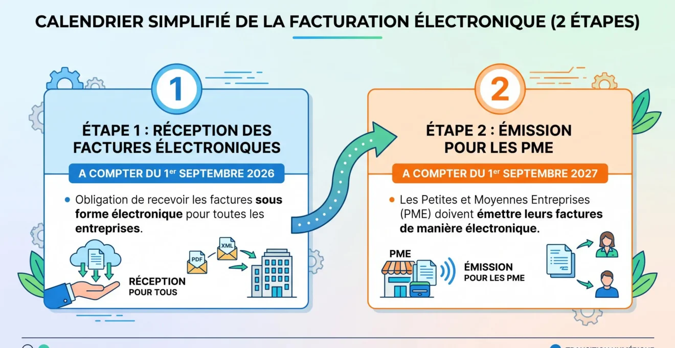 Calendrier de réception et d'émission des factures électroniques pour une PME
